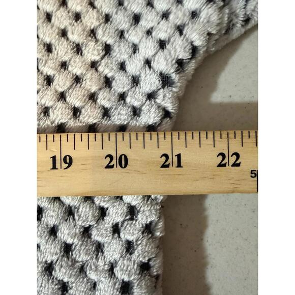 Simply Southern Sherpa 1/4 Zip Pullover Womens Size Medium Gray Pink Plaid Trim - Picture 11 of 13